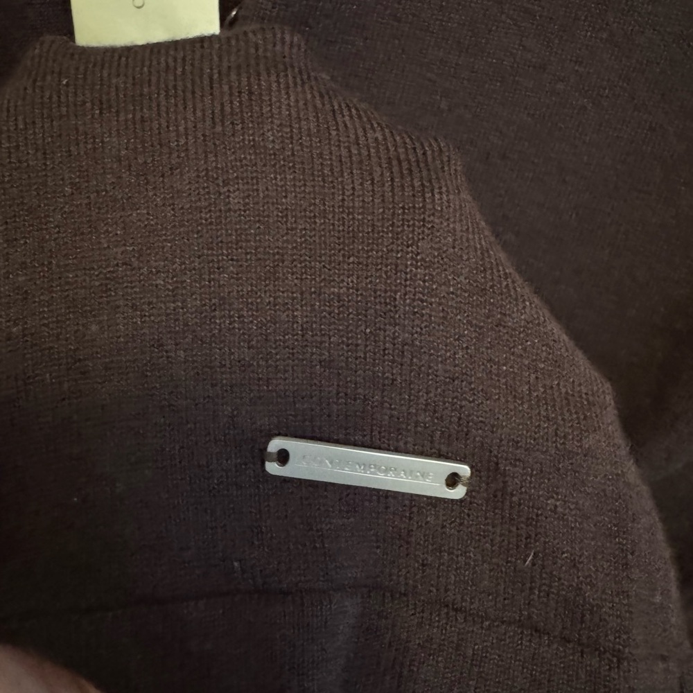 Simons Dark Brown V-Neck Sweater - Picture 4 of 5